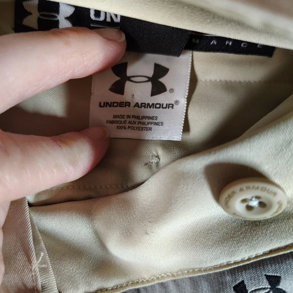 Under Armour Pants Mens 34x32 Khaki Performance Golf Chinos Stretch Casual Pleat